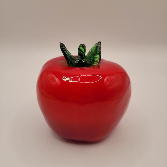 Vintage Blown Art Glass Apple Fruit Thanksgiving Cornucopia Decor - Picture 1 of 5